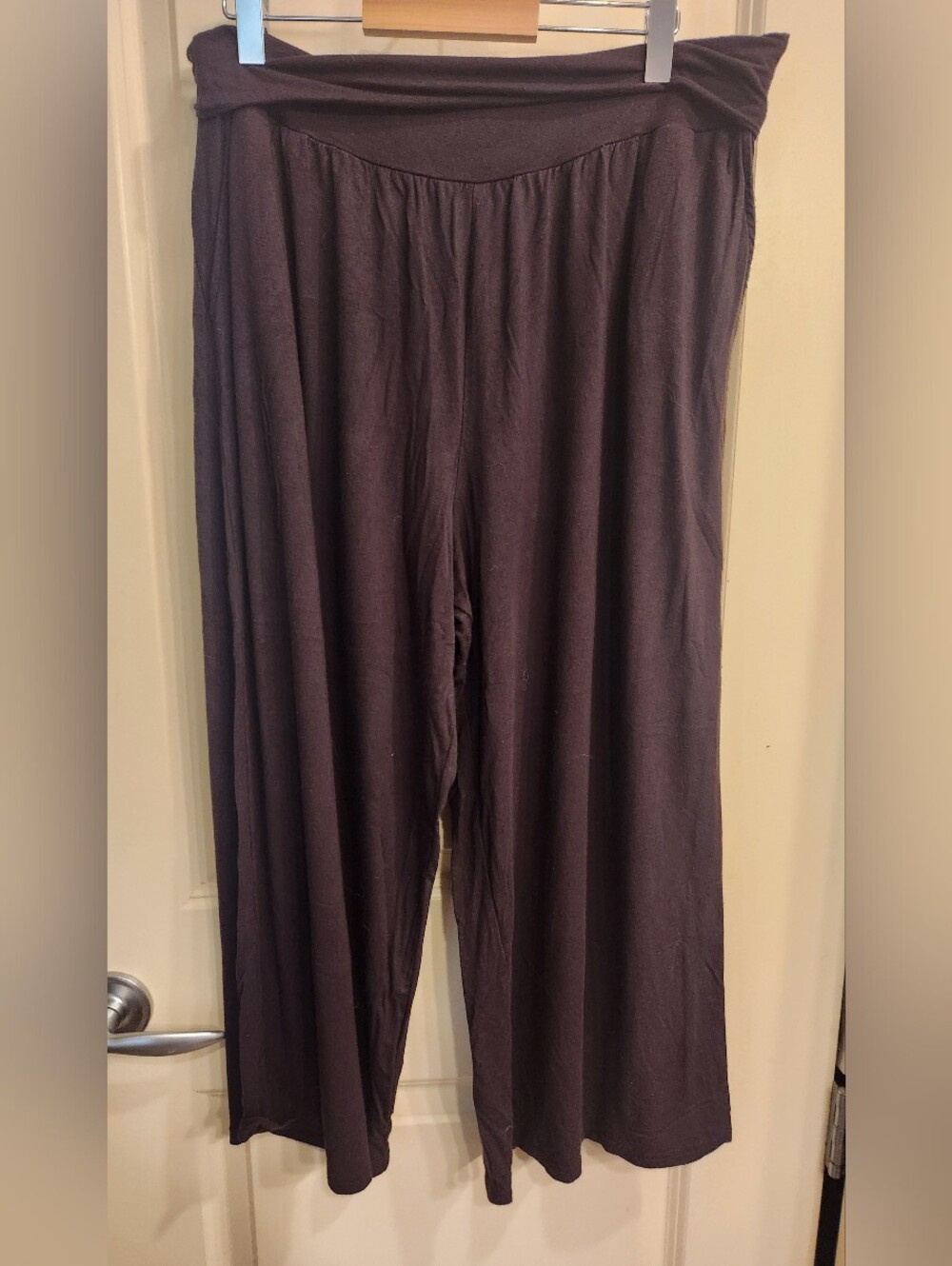 Blue Sky Brown Wide Leg Pull-On Capri Pants, Bamboo 95%